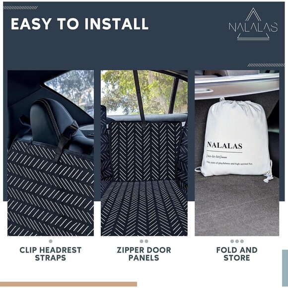 Nalalas Dog and Cat Rear Seat Cover Safe Washable Waterproof Anti Slip New - Picture 4 of 6